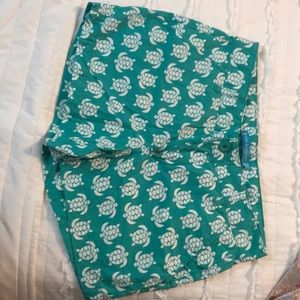 Green turtle patterned tori Richard shorts